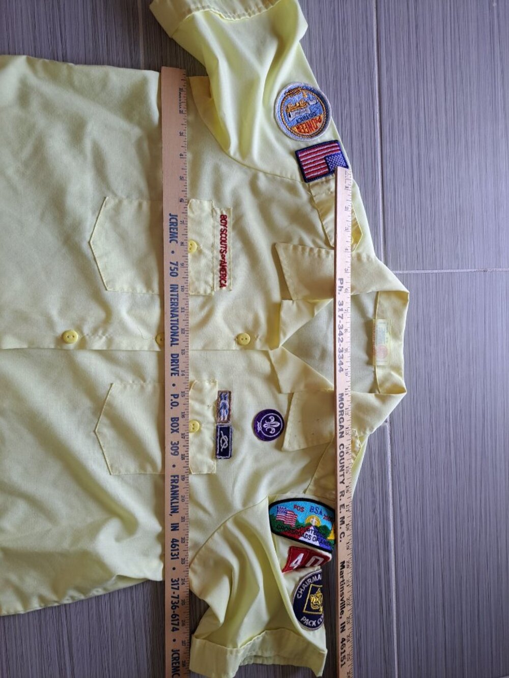 Boy Scouts Of America Official Blouse Yellow Patches Embroidered Logos USA L - Picture 7 of 9